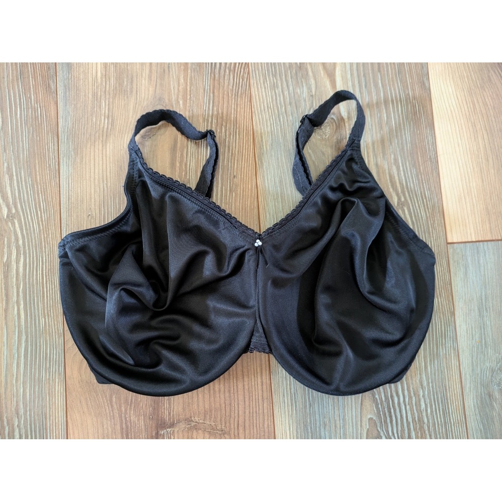 WACOAL MINIMIZER 38G SOLID BLACK UNDERWIRE HOOK & EYE BRA